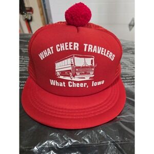 Vintage San Sun Trucker Hat, Red Snap Back, 60% Polyester (One Size Fits All)